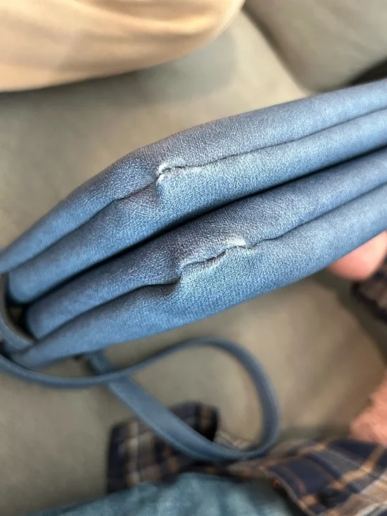 Women's Navy Crossbody Bag with Front Pocket and Chain Strap - Picture 8 of 16